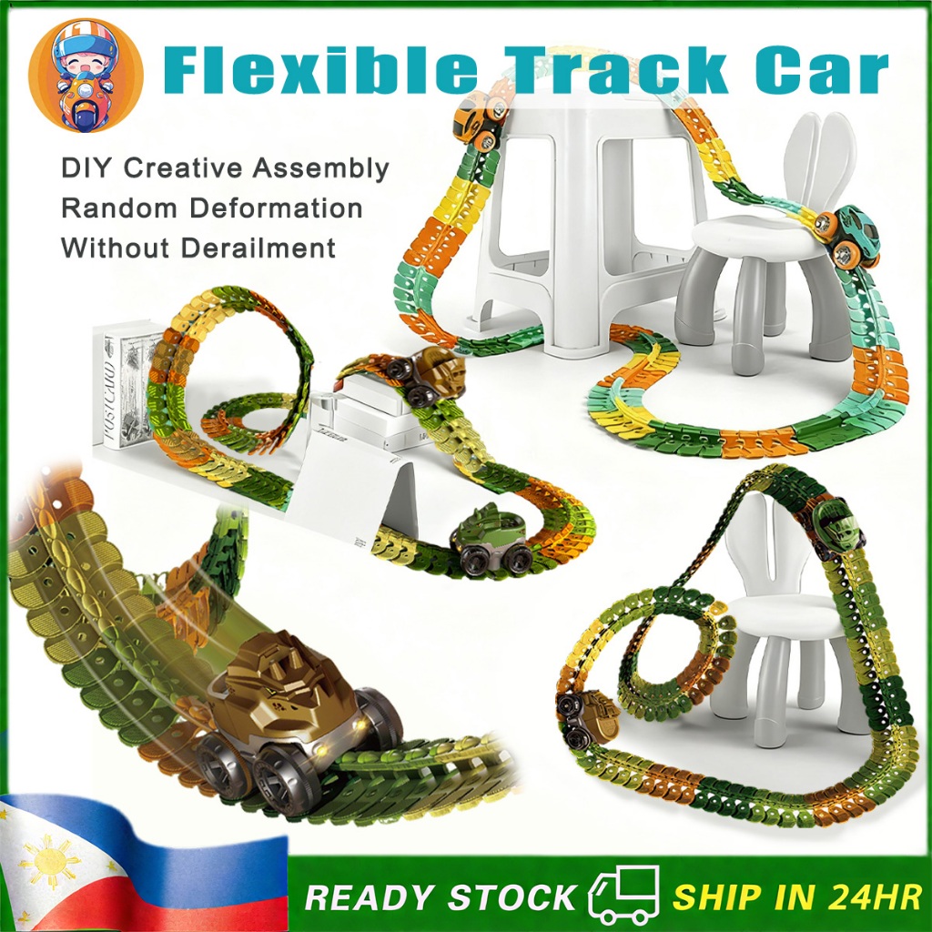 DIY Assembled Track Car Toy - Zero Gravity Flip, Changeable Flexible ...