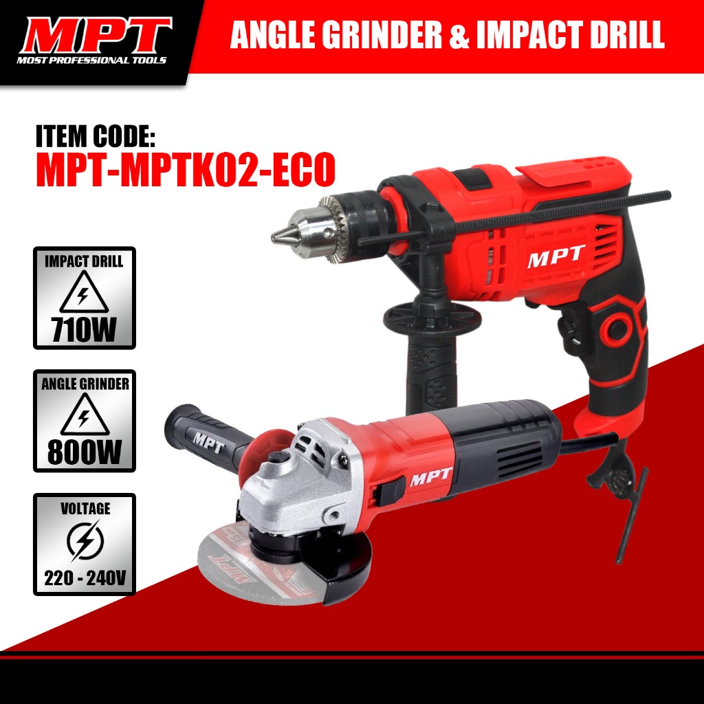 MPT Angle Grinder & Impact Drill Kit MPTK02-ECO • PT • MOST ...
