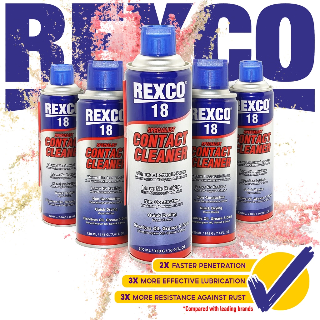 Rexco 18 Contact Cleaner 220ml/180 g/7.4 fl oz | 500ml/410 g/ 16.9 fl ...