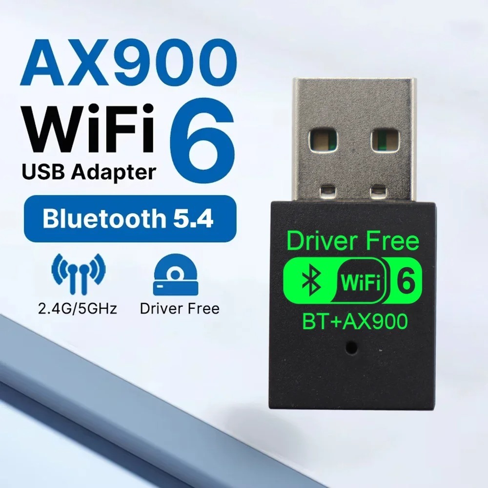 AX900 USB WiFi 6 Bluetooth 5.4 Adapter 2in1 Dongle Dual Band 2.4G&5GHz ...