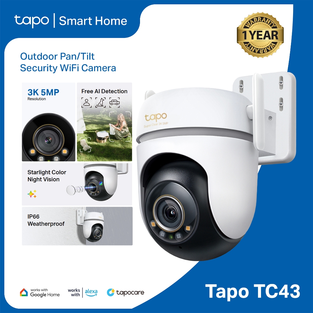 Tapo Official Store | TP-Link | TC43 | Outdoor | 0Pan/Tilt | Security ...