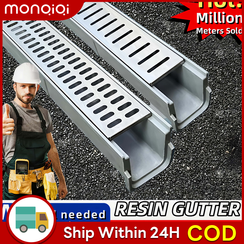 Heavy Duty Resin Drainage Gutter Channel with Stainless Steel Cover for ...
