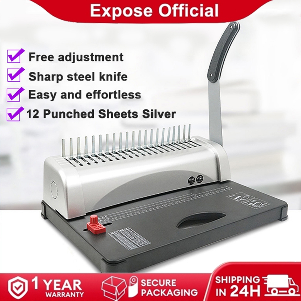 Expose Comb binding machine 12 pieces of perforation paper silver ...