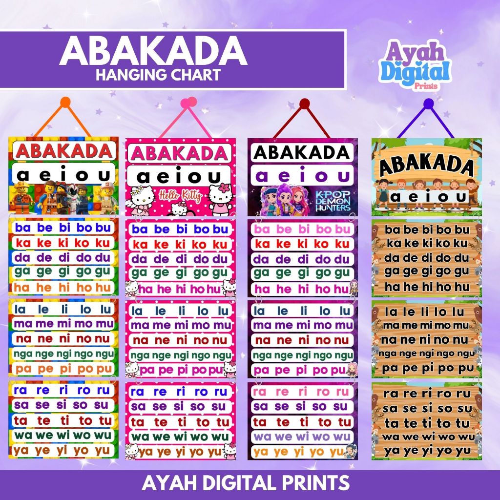 ABAKADA HANGING CHART - FULLY LAMINATED WITH RINGS | Shopee Philippines