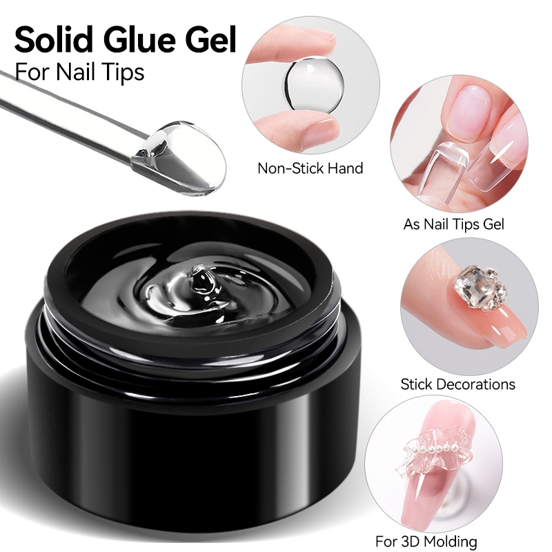 UR SUGAR 10ml Clear Solid Nail Tips Gel Long Lasting Strong Adhesion ...