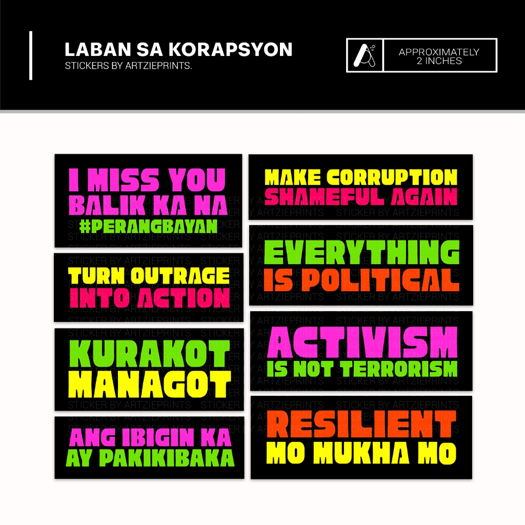 Laban sa Korapsyon Stickers | Matte Laminated Waterproof | For : Laptop ...