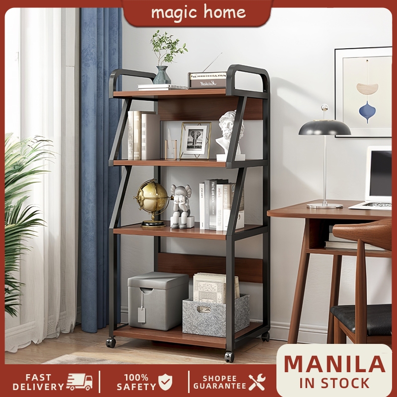 Storage Rack Wooden 3/4/Layers Office Floor Stand Storage Rack Office ...