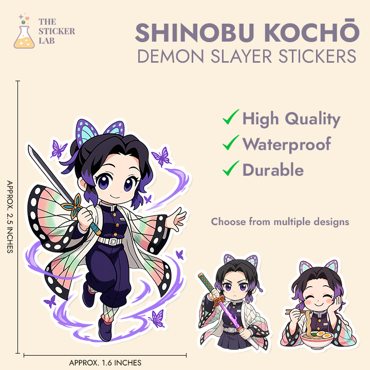 The Sticker Lab - Demon Slayer Stickers - SHINOBU KOCHO (High Quality ...