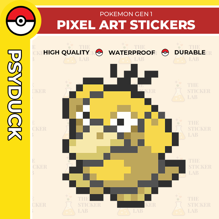 The Sticker Lab - Pokemon Pixel Stickers - #0054 PSYDUCK (High Quality ...