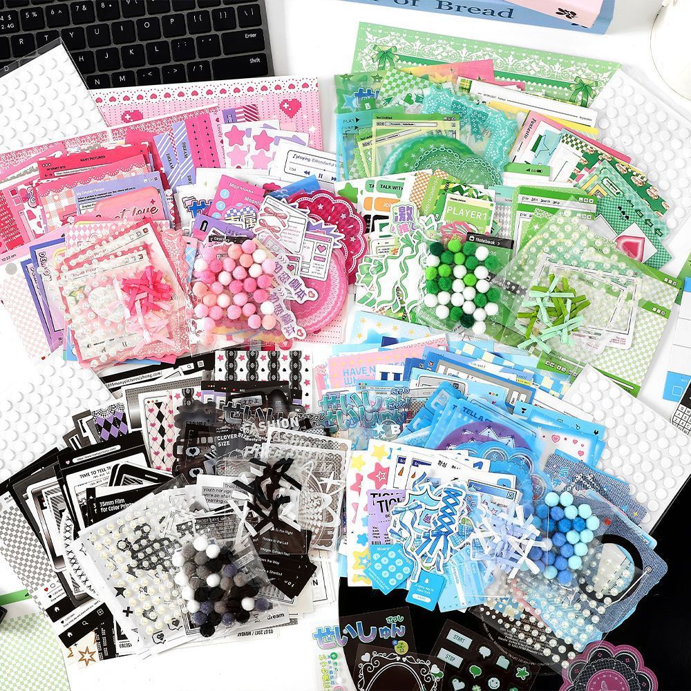 200pcs Ita Bag Decoration Kits Material Labels Stickers Paper Material ...