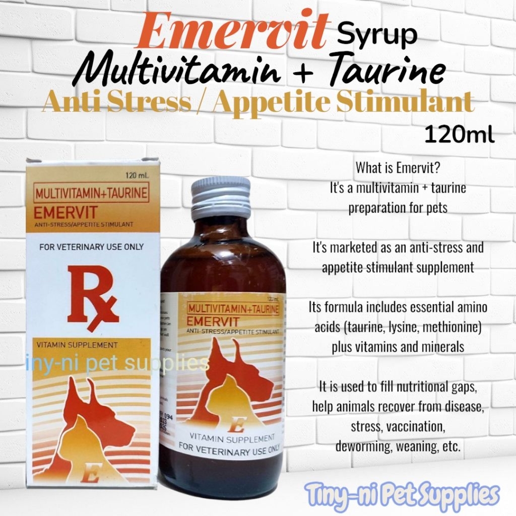 Emervit Syrup for Pet Dog Cat|120ml Appetite Stimulant | Shopee Philippines