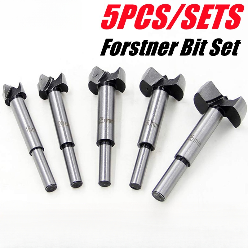 5PCS Forstner Bit Set Auger Drill Woodworking Hole Saw Cutter for Hinge ...