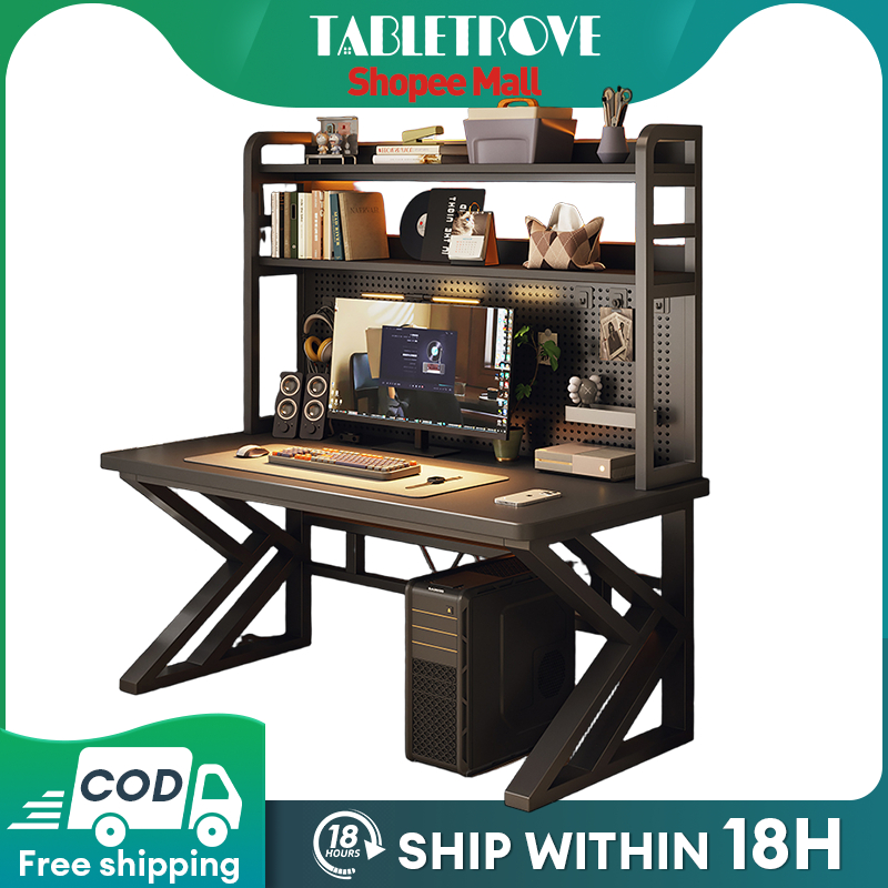 TABLETROVE Gaming Table Solid Wood Computer Desk Storage Table With ...