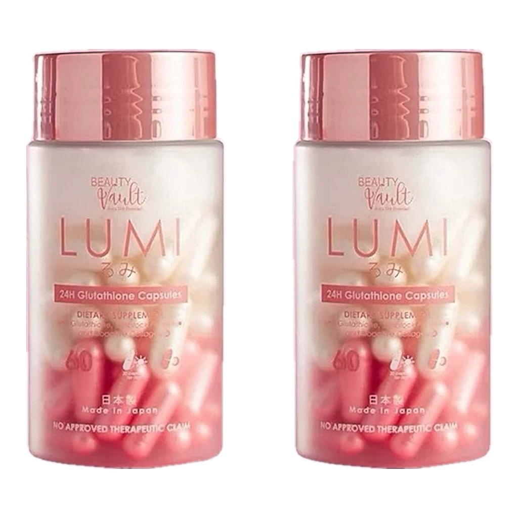 Beauty Vault LUMI 60 CAPSULE 24H Whitening Glutathione JAPAN FORMULA Lumina  Glow Sun Block