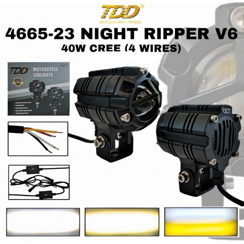 TDD 4665 NIGHT RIPPER 40WATTS CREE MINI DRIVING LIGHT DUAL COLOR ...