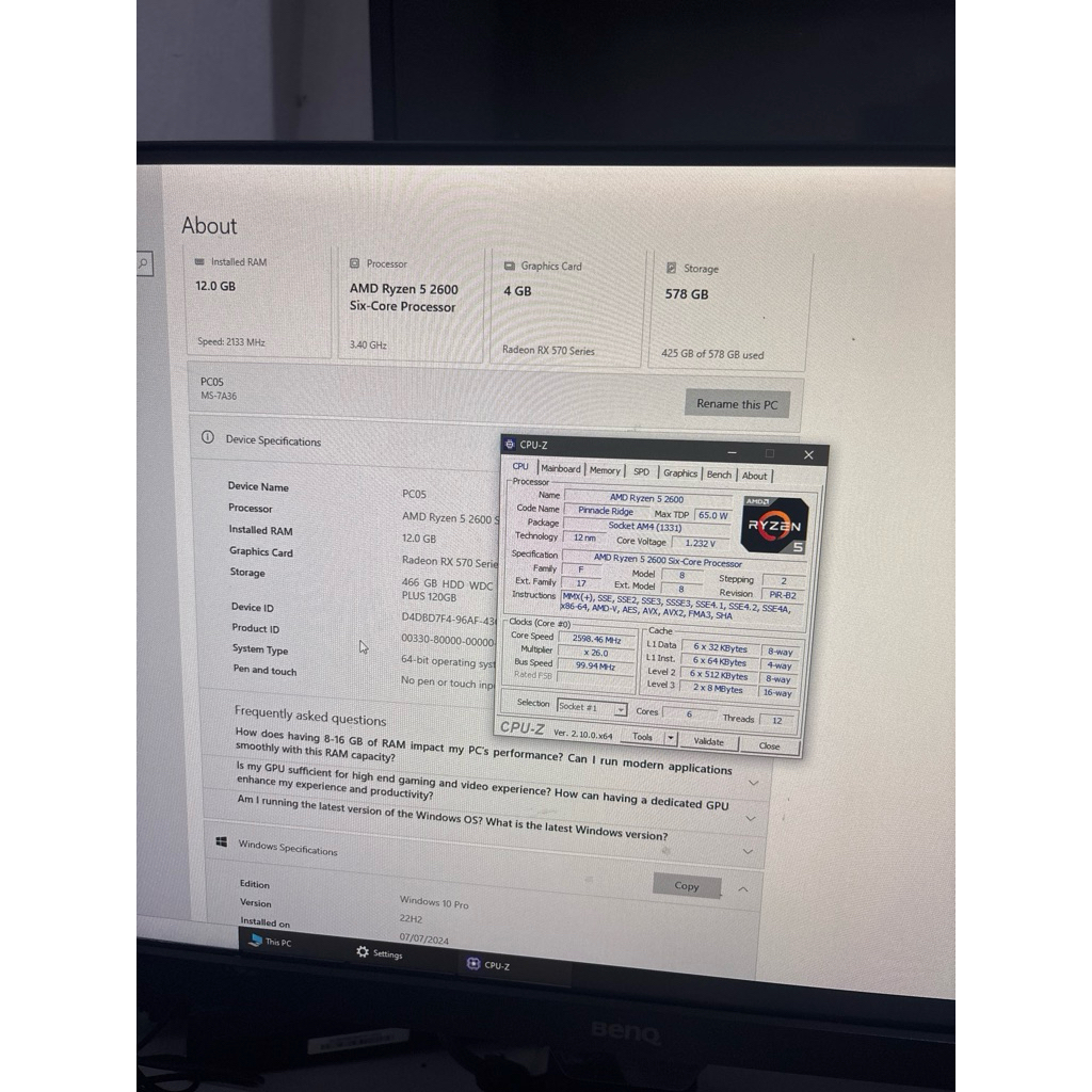 AMD Ryzen 5 2600 CPU – Used, Excellent Condition | Shopee Philippines