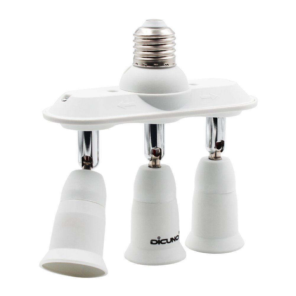 Multi Light Bulb Socket Splitter Adjustable E27 LED Lamp Base Adapter ...