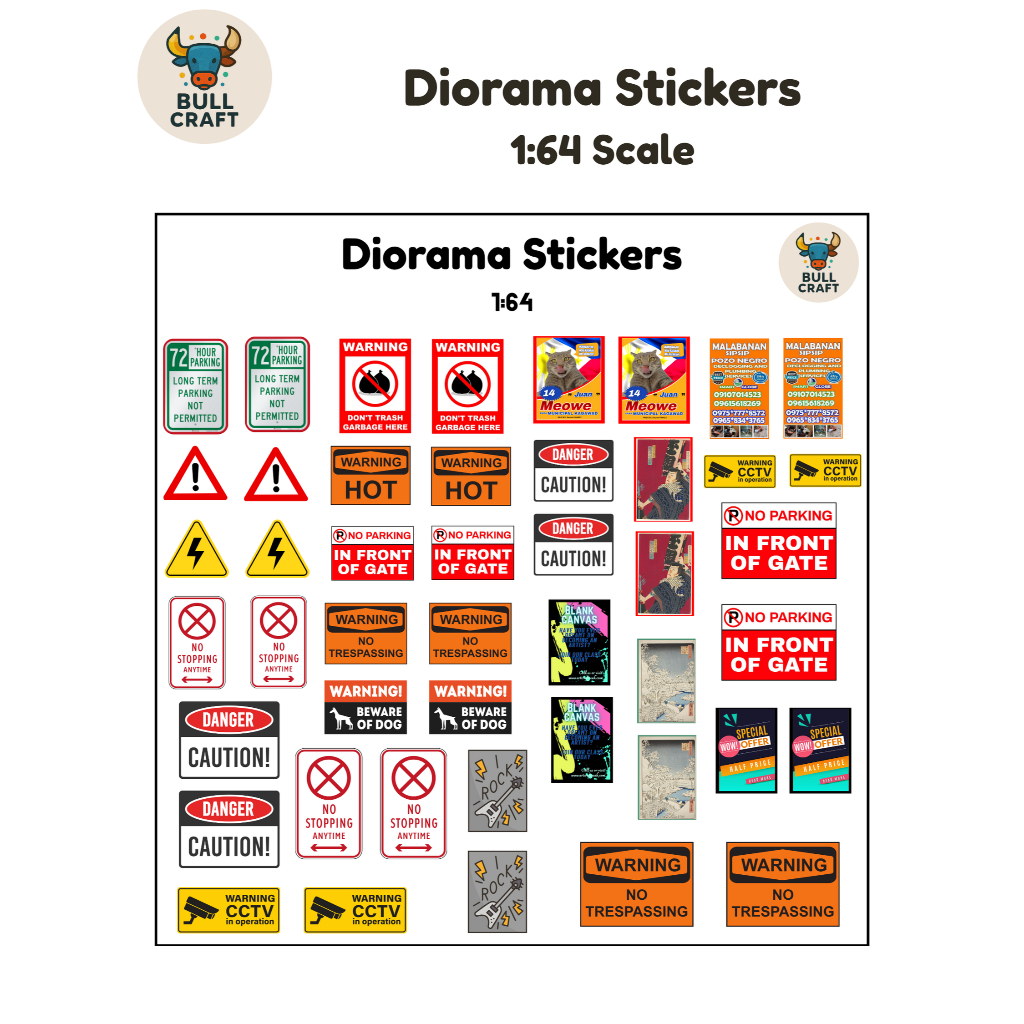 1/64 Diorama Stickers- 1:64 Stickers for Diecast Hot Wheels Diorama ...