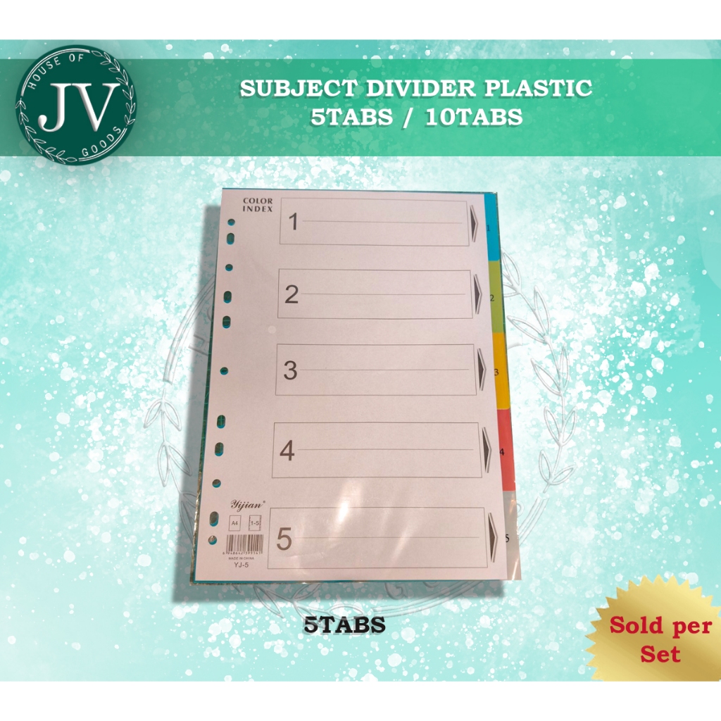 Subject Plastic Divider 5 Tabs / 10 Tabs A4 Size | Shopee Philippines