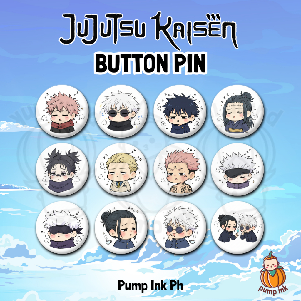 Jujutsu Kaisen Anime Button Pin | Gojo, Yuji | Cute Fanmade Badge ...