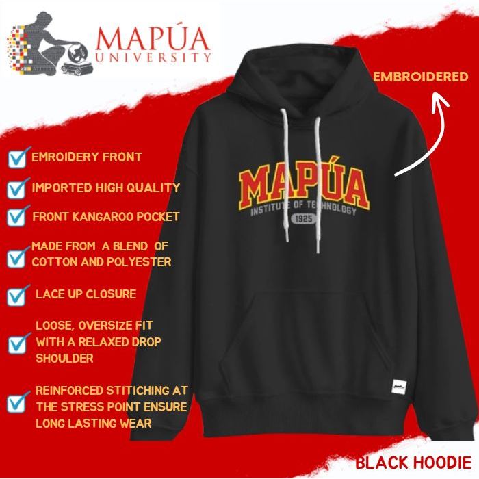 MAPUA University Hoodie Jacket Kangaroo Pocket High Qality | Shopee ...