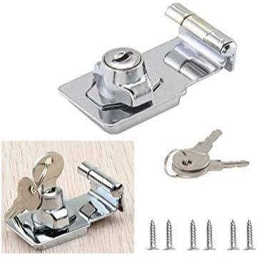 Keyed Locking Hasp for Door or Cabinet – Keyed Alike, Silver Tone, Set ...