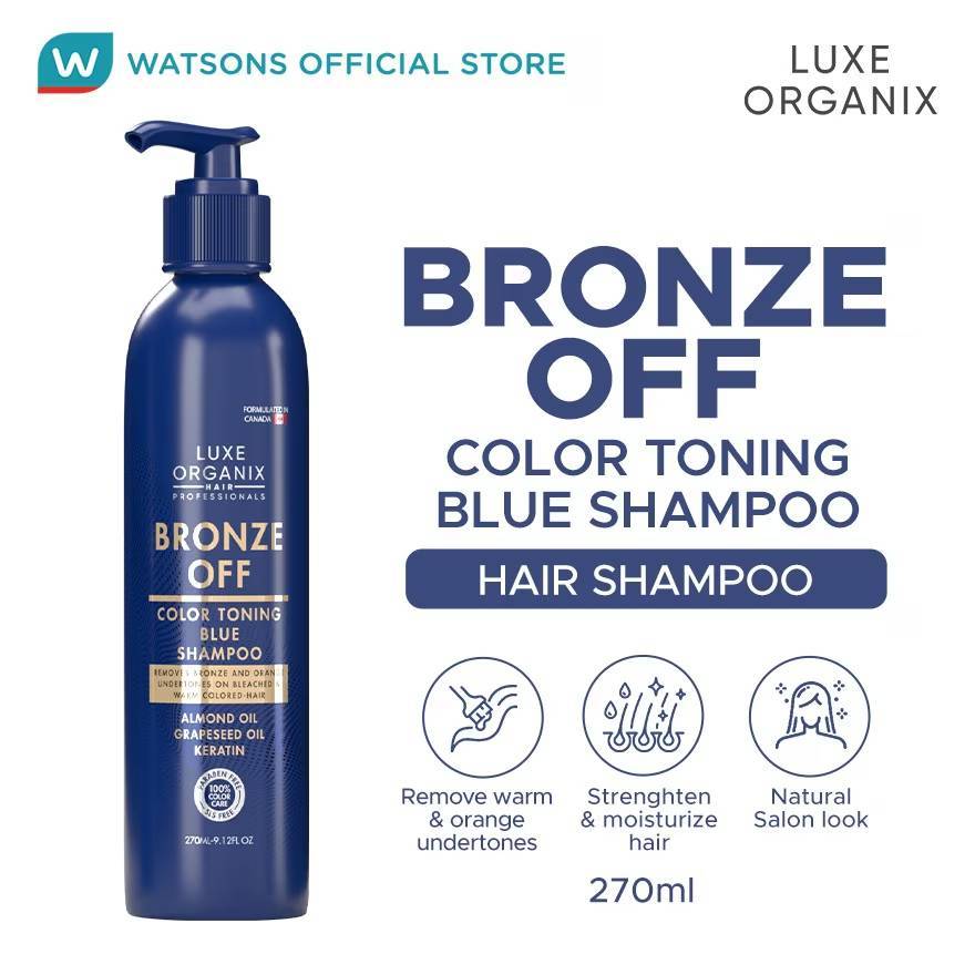 LUXE ORGANIX Bronze Off Color Toning Blue Shampoo 270ml | Shopee ...