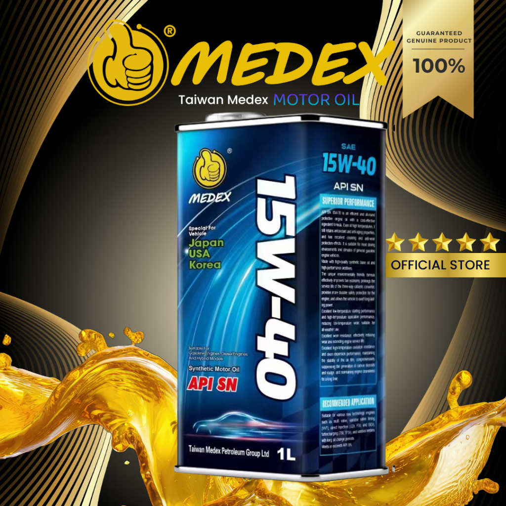 Medex Taiwan Engine Oil API SN SAE 15W40 Synthetic (for Gasoline ...