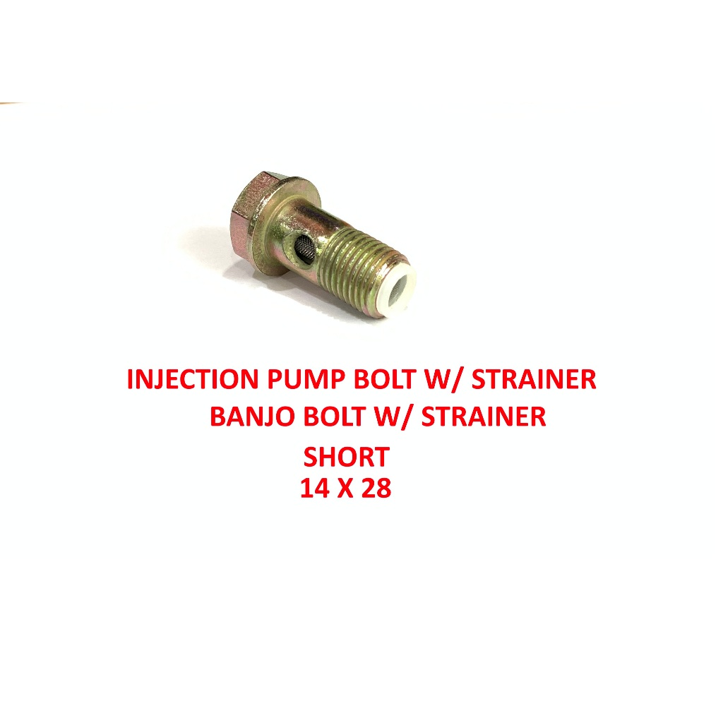BANJO BOLT / INJECTION PUMP BOLT WITH STRAINER SHORT 14mm X 28mm or ...