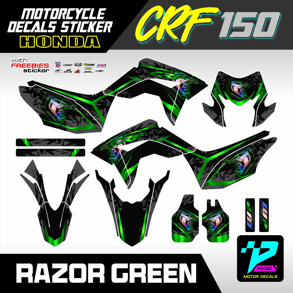 HONDA CRF 150 Motorcycle Decals Compatible Sticker (Razor Design ...