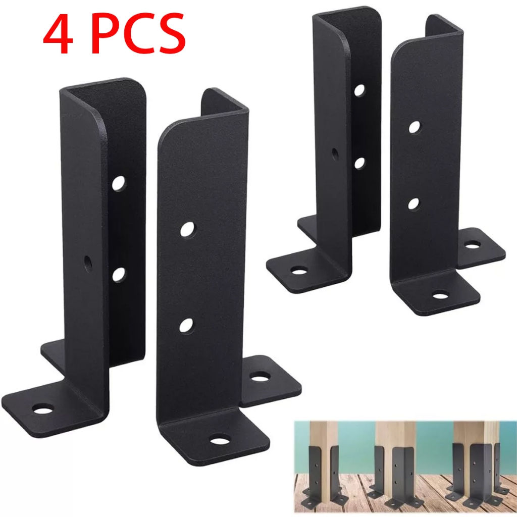 4PCS Adjustable Deck Post Anchor Base Brackets Fence Support For ...