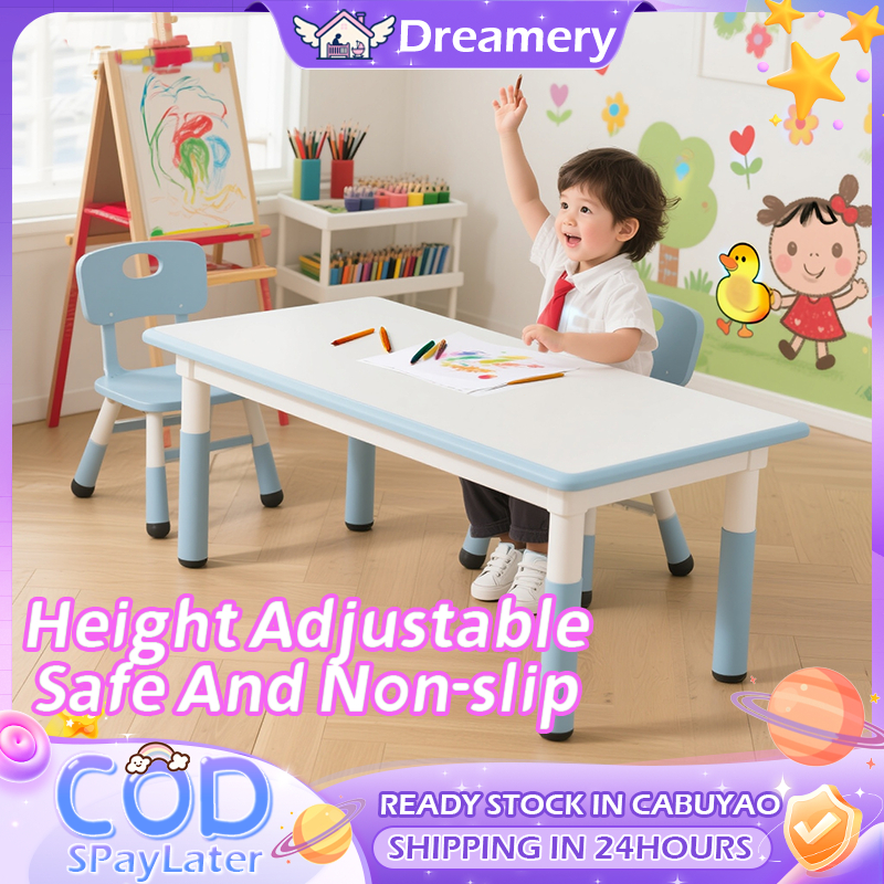 Drawing Study Table for Kids 120x60CM Height Adjustable with Chair ...