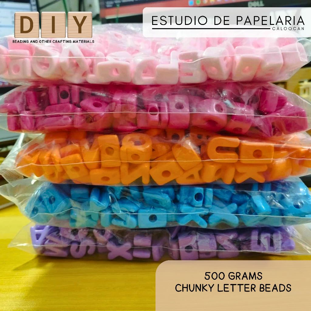 Estudio: DIY Beads || 500g Chunky Letters for DIY beading | Shopee ...