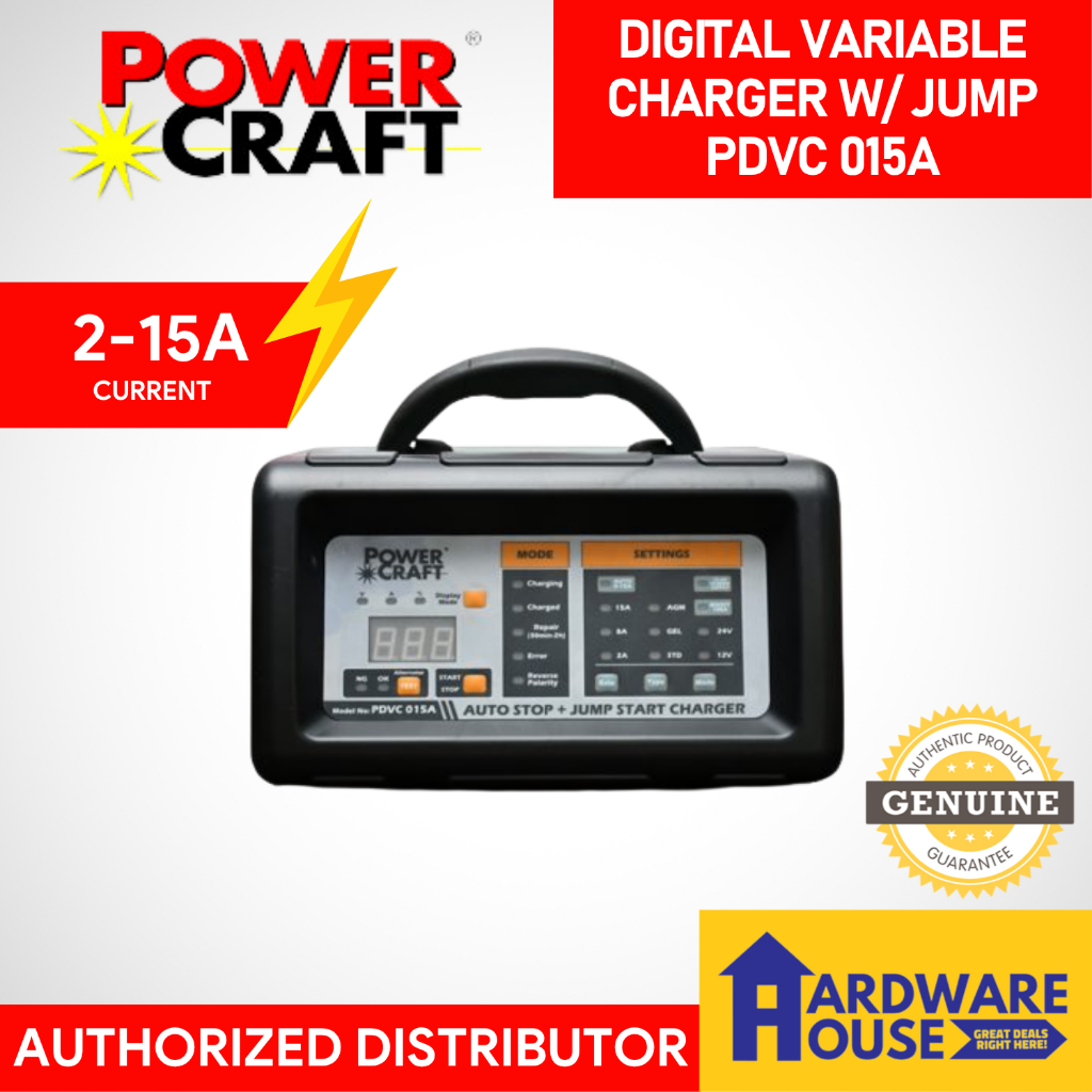 ORIGINAL POWERCRAFT Digital Variable Charger with Jump PDVC 015A ...