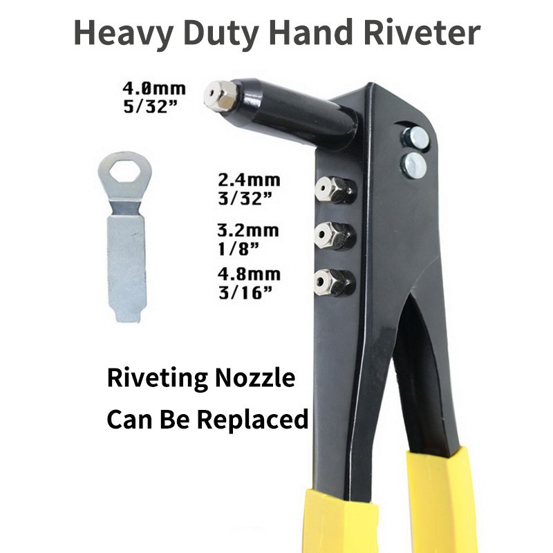 1PCS Riveting Gun Pop Rivet Gun Yellow Steel Iron Hand Riveter Blind ...