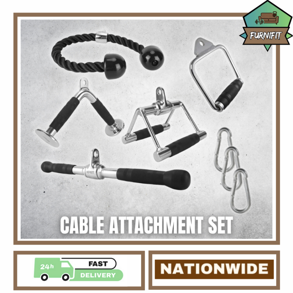 Cable Machine Attachments Home Gym Equipment LAT Pulldown Triceps Rope ...
