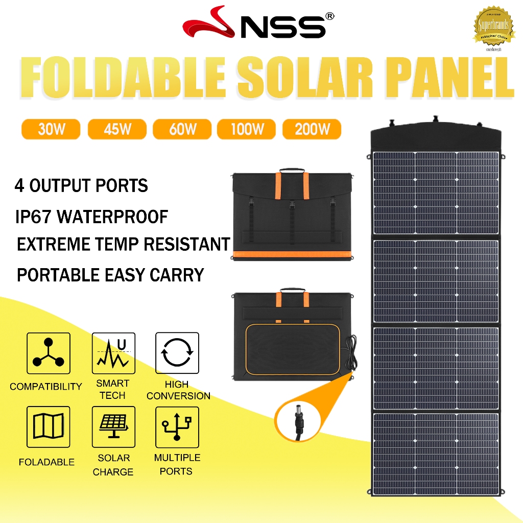 NSS Foldable Solar Panel Waterproof Outdoor Protable Folding USB Solar ...