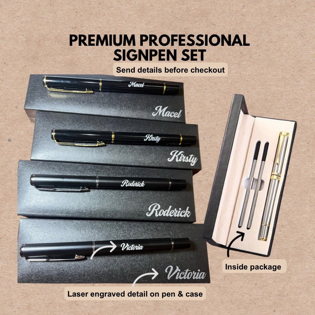 Personalized Premium Professional Signpen w/ 2 Metal Refill & Hardcase ...