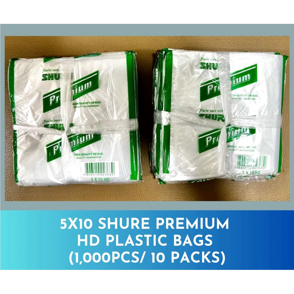 5 x 10 SHURE Premium HD Plastic Bags 1,000pcs / 10 packs) | Shopee ...