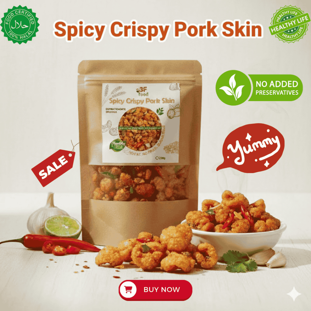 Premium Crispy Pork Rinds – Butter Garlic Chili Flavor, Savory & Spicy ...