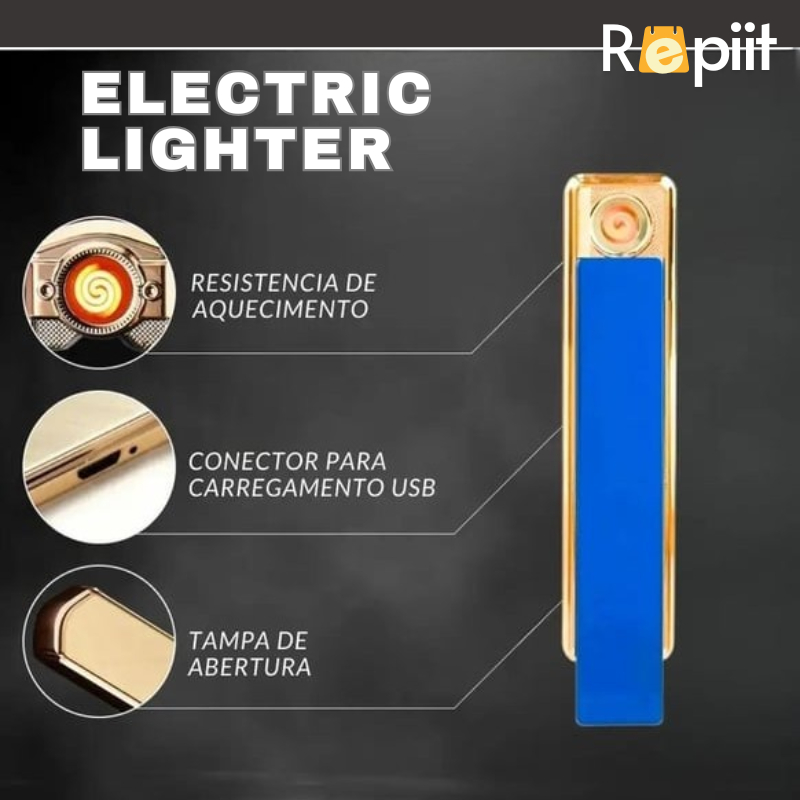 USB Rechargeable, Fingerprint Double-sided Windproof Ultra-thin ...