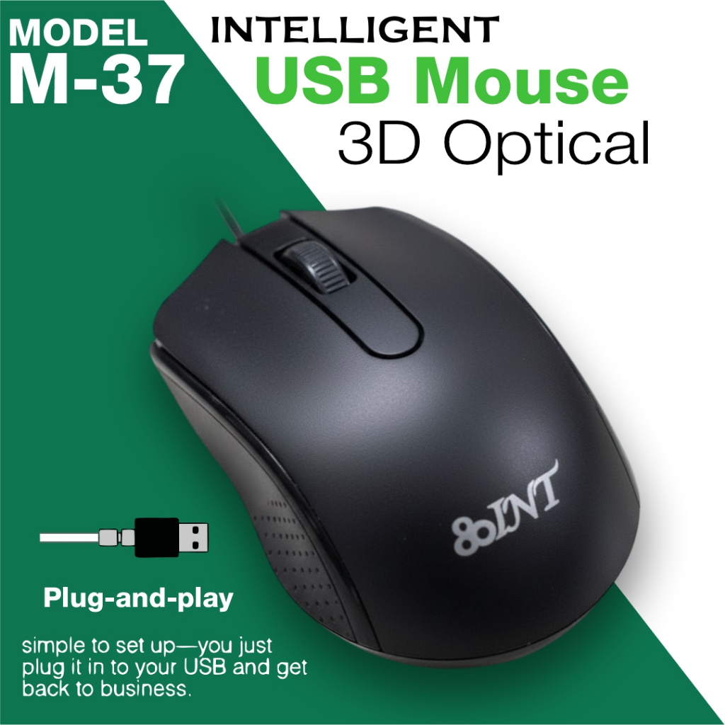Intelligent M37 USB Wired Mouse | Precision Optical Sensor | For PC ...