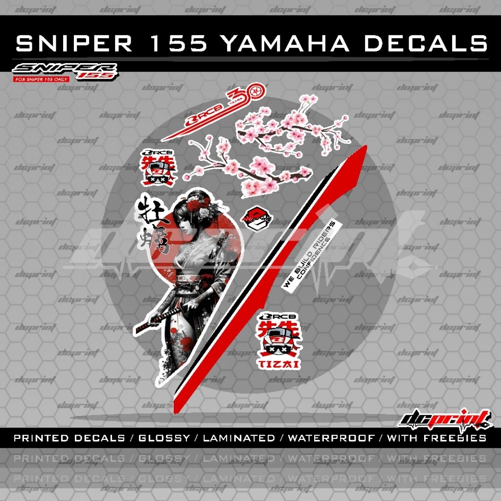 Sniper 155 Yamaha Version 3 Decals Laminated Vinyl Stickers Waterproof ...