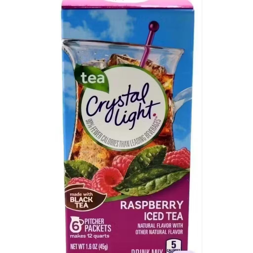 CRYSTAL LIGHT RASPBERRY ICED TEA SUGAR-FREE DRINK MIX 6 CT PITCHER ...