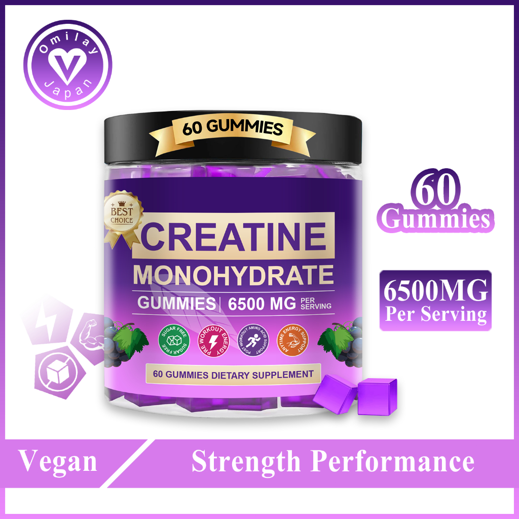 Omilay Creatine Monohydrate Gummies Muscle Growth Pre Workout ...