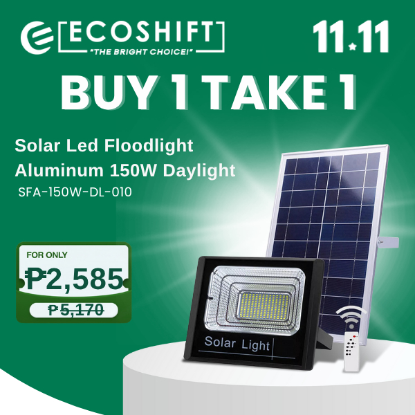 Buy 1 Take 1 Solar Led Floodlight Aluminum 150W Daylight | Shopee ...