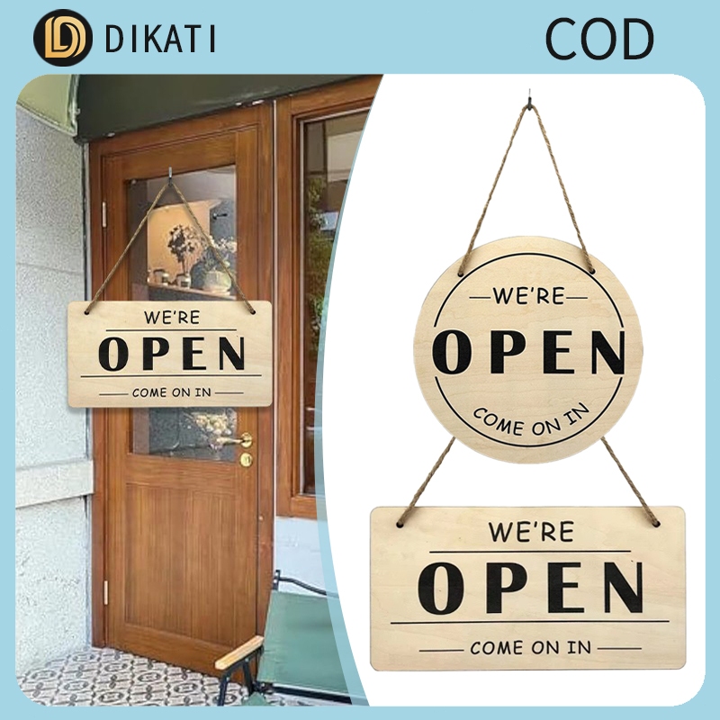 Wooden Double-Sided Open Closed Sign Hanging Decorative Signage for ...