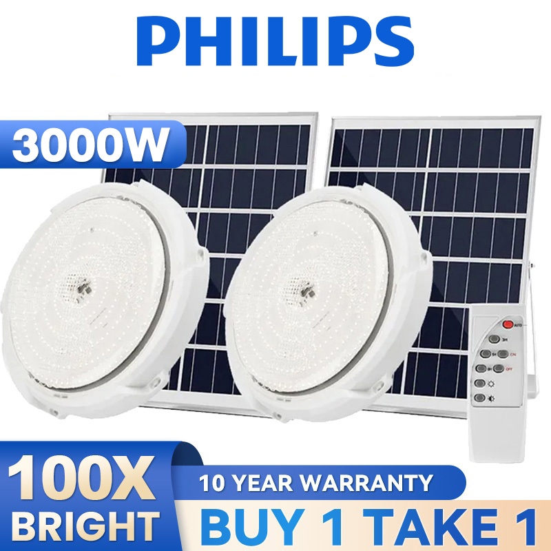 BUY 1 TAKE 1 3000W Solar Ceiling Light Indoor Light LED Emergency ...