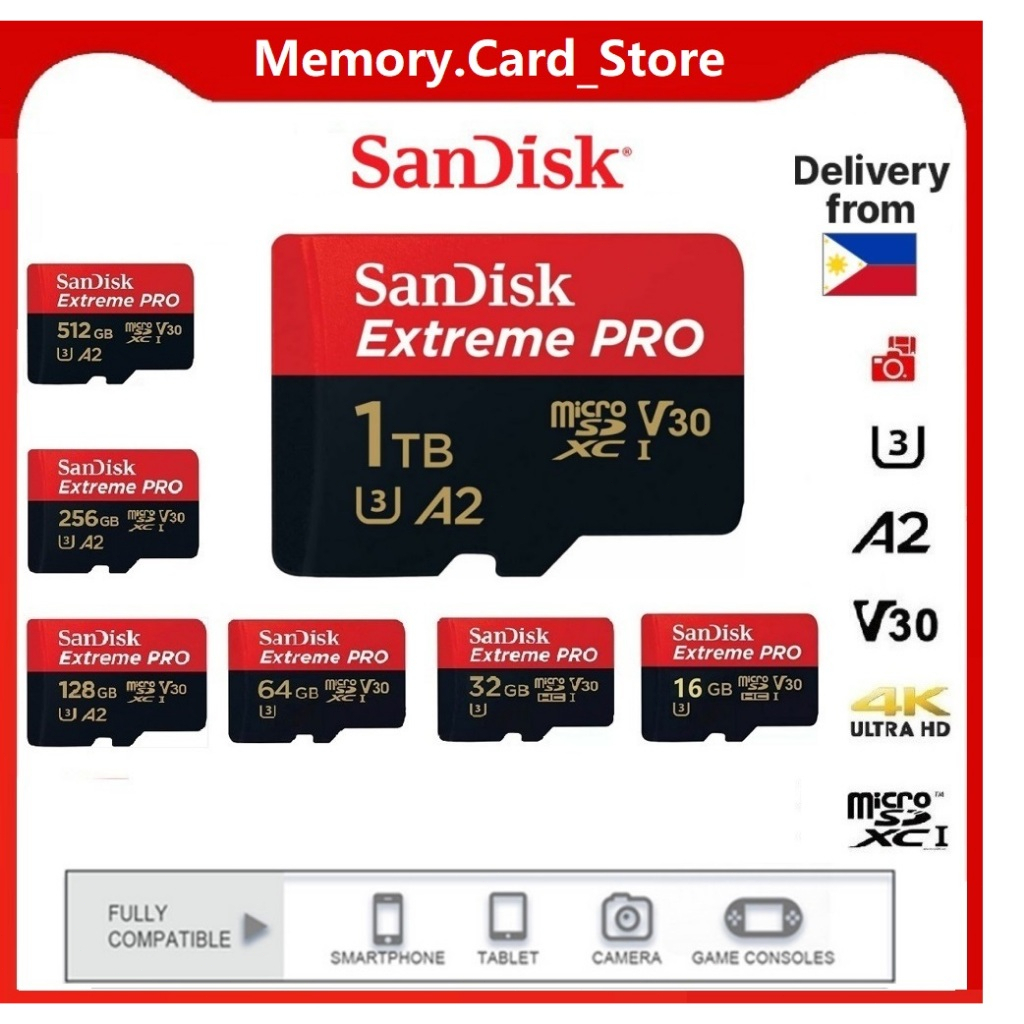 (COD) Sandisk Extreme PRO Memory Card 32GB 64GB 128GB 256GB 512GB 1TB ...