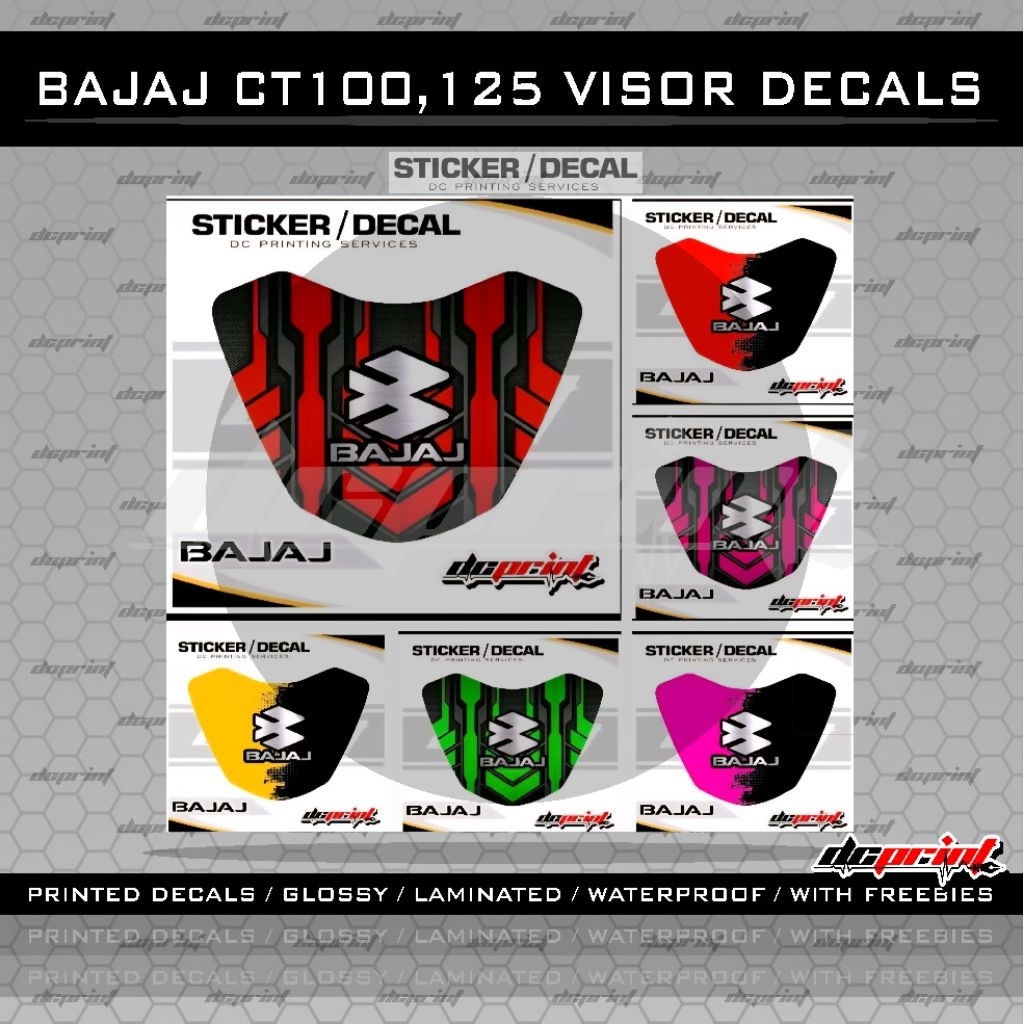 Bajaj Kawasaki Visor Decals Laminated Vinyl Stickers Waterproof ...